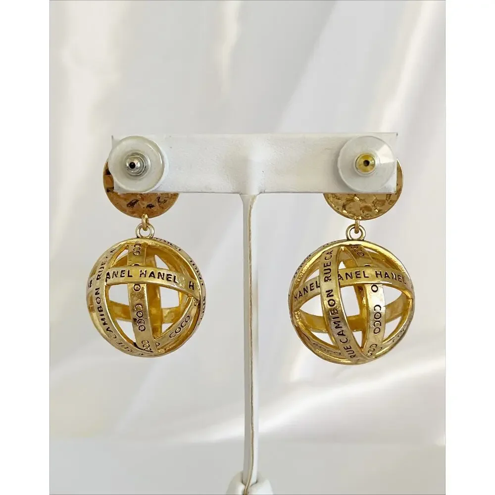 EARRINGS Fashion Costume Jewelry Hollowed Gold Sugar Ball Drop Pierced